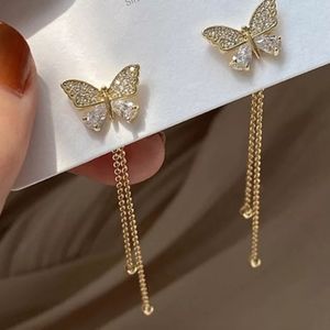 Goldtone Butterfly Dangle Earrings